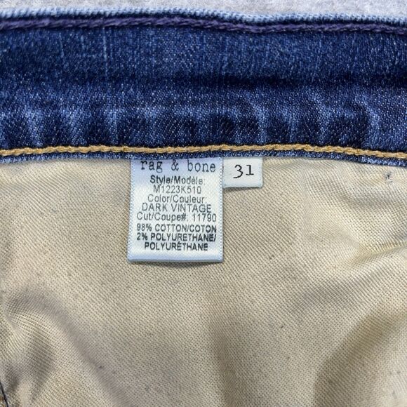 Rag & Bone Fit 2 Slim Leg Jeans Men’s 31 Standard Issue Wash M1223K510 - Picture 4 of 14